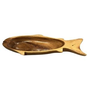 Kiln Dried FISH Wooden Trinket Tray Catch-All Jesus Rustic Bohemian Tiki Fiji